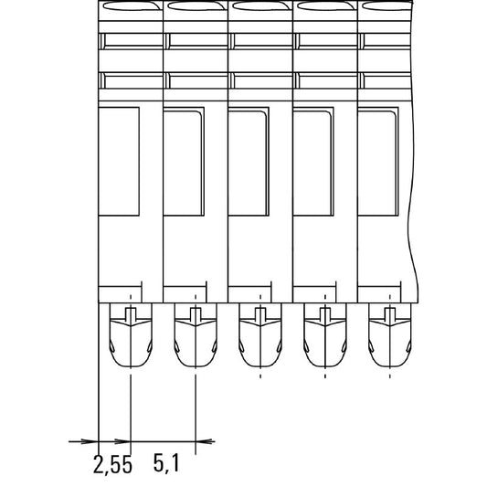 1712820000 - Dark Beige 2.5 mm² Feed-through Terminal with Tension Clamp  (Pack of 100)