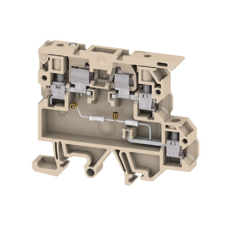 8146450000 - Beige & Yellow Fuse Terminal, 4mm², 6.3A for Mounting Rails  (Pack of 25)