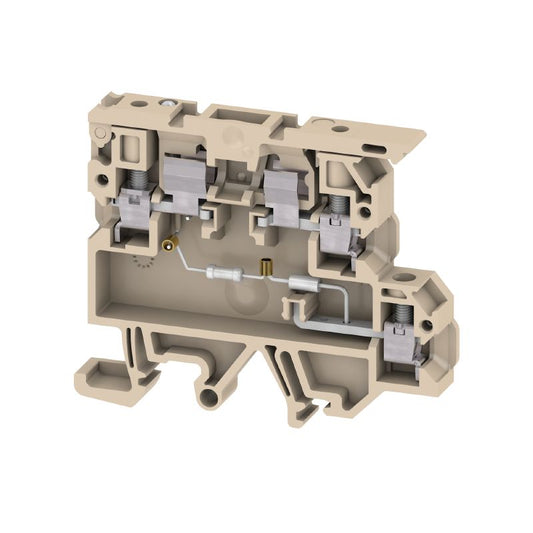 8146450000 - Beige & Yellow Fuse Terminal, 4mm², 6.3A for Mounting Rails  (Pack of 25)