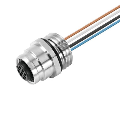 1861140000 - M12 Female Plug with 8 Poles, 0.5m Cable, M16 Mounting