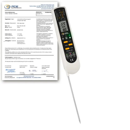 PCE-IR 100 - Infrared & Probe Thermometer with ISO Calibration Certificate