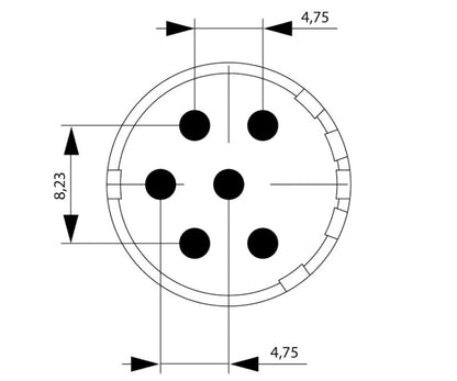 1170020000 - 6-Pole Sensor Connector, 20A, 300V, Durable Thermoplastic Design