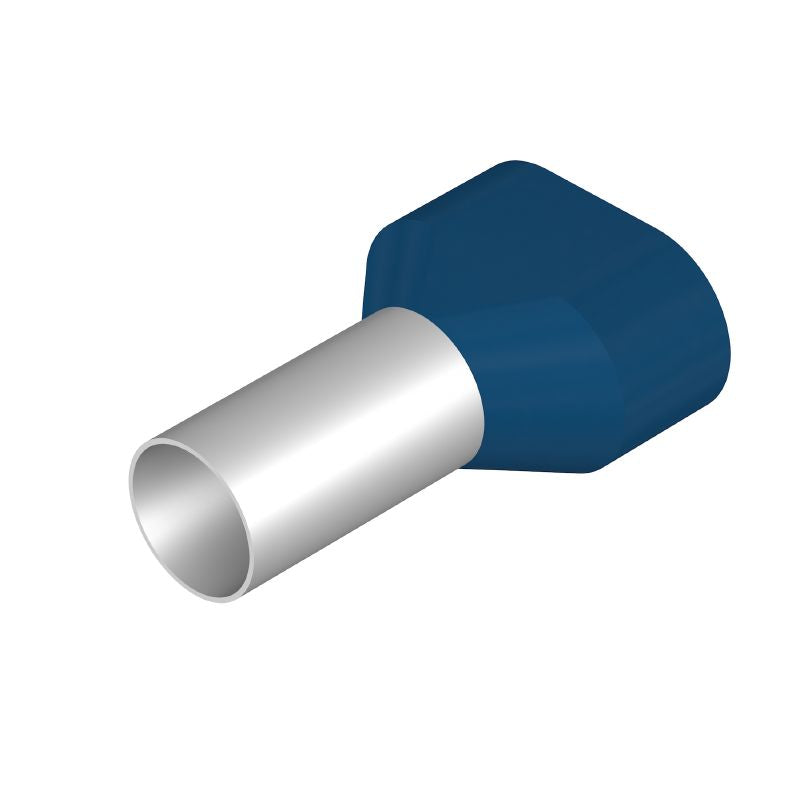 9037590000 - Blue Twin Wire-End Ferrule, 16mm², Collar 17.2mm  (Pack of 50)