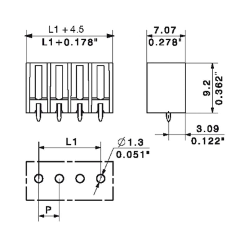 1863350000 - 3.81mm 13-Pole PCB Connector with Black Housing  (Pack of 50)