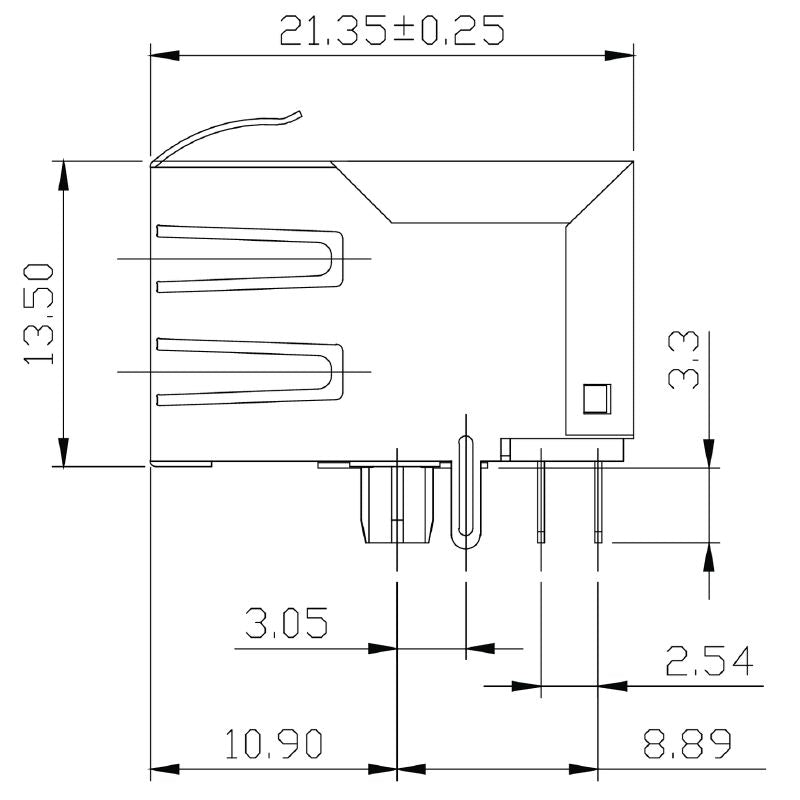 2564440000 - 90° RJ45 Transformer Jack for PCB, 750 Cycles, 1000 Mbps  (Pack of 200)