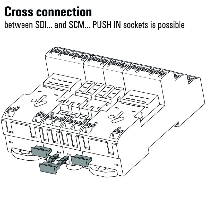 7760056366 - Orange D-Series Cross-Connector, 250V, PUSH IN Design  (Pack of 10)