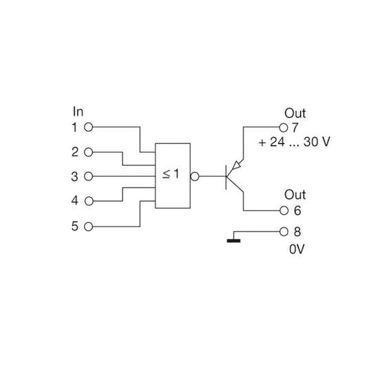 8248330000 - 24V DC NOR Gate with Low Power Consumption and 5 Inputs  (Pack of 5)