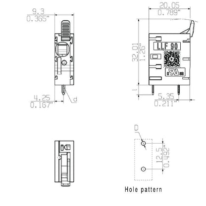 2471520000 - 7.50mm Black PCB Terminal, 5mm Solder Pin, Push-in Design  (Pack of 200)