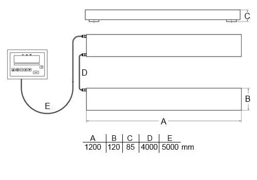 PCE-SW 1500N - Portable Adjustable Industrial Scale with 500 kg Capacity