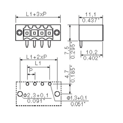 1615620000 - RoHS Certified 12-Pole PCB Connector, 4.5mm Solder Length  (Pack of 50)