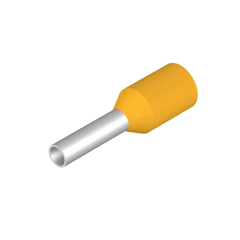 9028310000 - Yellow Wire-End Ferrules with Plastic Collar, Standard Size  (Pack of 500)
