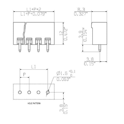 2646330000 - RoHS Compliant Connector, 630V 15A, UL Certified, Box of 100  (Pack of 100)