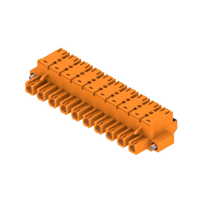 1230310000 - 10-Pole 7.62mm Female Connector, 180° Angle, PUSH IN Design  (Pack of 18)