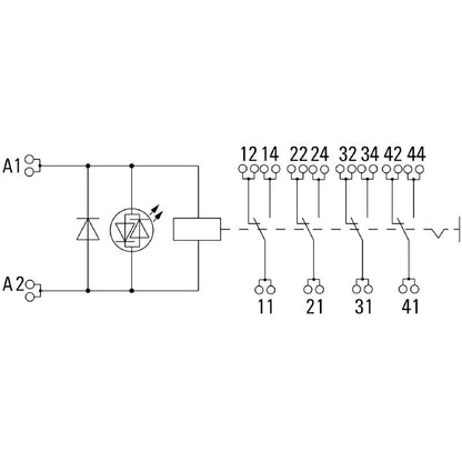 2576140000 - 24V DC Relay Module with 4 Contacts & Test Button  (Pack of 10)