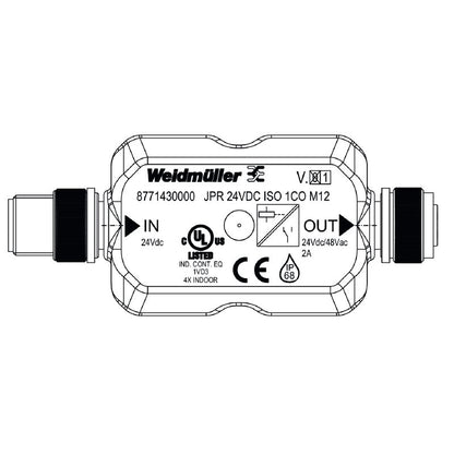 8771430000 - 24VDC Relay Module with M12 Plug, 2A Continuous Current