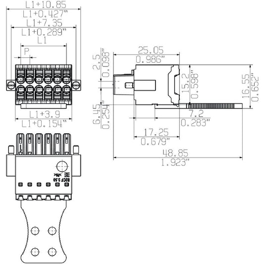 3021630000 - 14-Pole 3.50mm PCB Connector with PUSH IN Mechanism  (Pack of 54)
