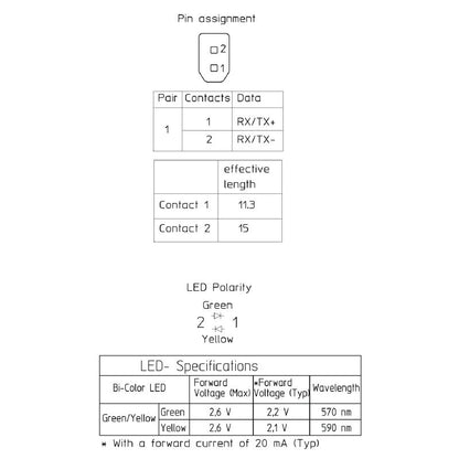 2795120000 - 90° PCB Connector, 2 Pole, 1.80 mm Pitch, THT/THR  (Pack of 100)