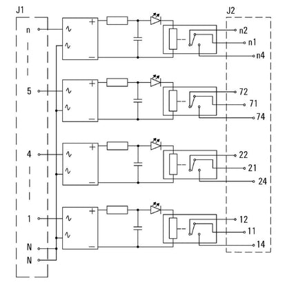 1457200000 - Reliable 24V Relay with Indicator, -25 to 50 °C Temperature Range