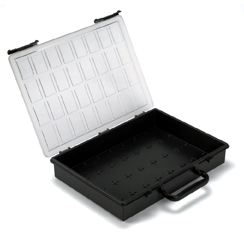 9028860000 - Transparent Polycarbonate Organizer with Dividers and Carry Handle