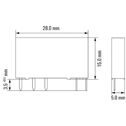 1984110000 - 12V DC Relay, Single Contact, 6A Continuous Current  (Pack of 20)