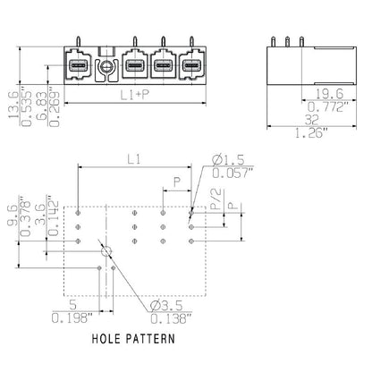 1157320000 - 3-Pole 10.16mm PCB Male Header Connector with Black Finish  (Pack of 42)