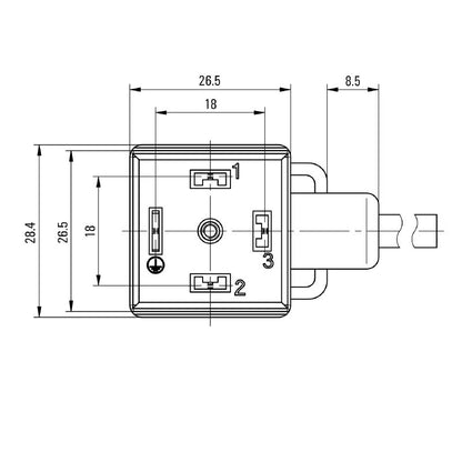 1316551000 - 10m Assembled PUR Valve Cable with M12 Connector