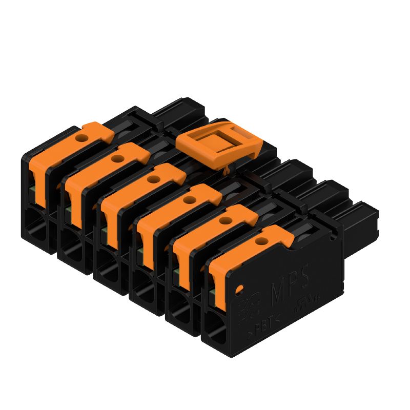 8000078357 - 7.5mm Female PCB Connector, 6 Poles, Black Insulator  (Pack of 42)