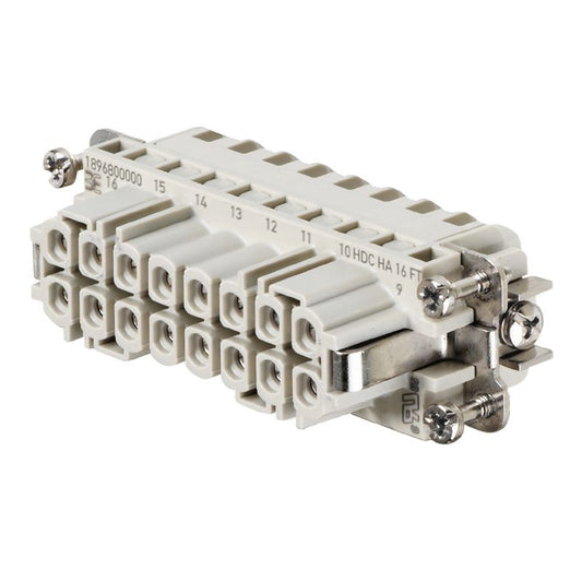1896800000 - 16 Pole, 250V Female Connection with Tension-Clamp Design