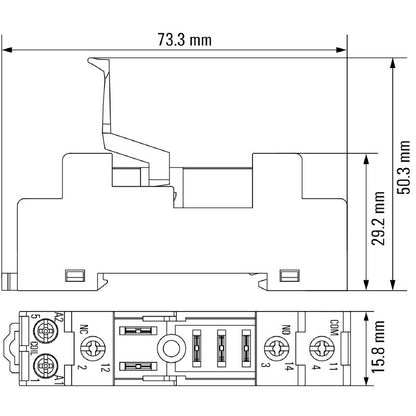 7760056348 - Flat Design Relay Socket for 12A with CO Contact  (Pack of 10)