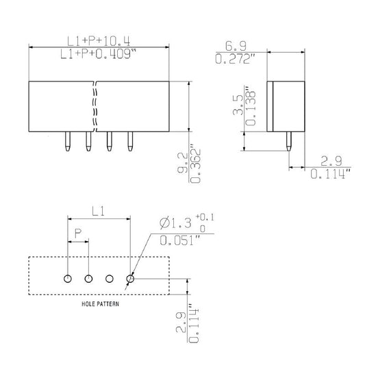 2643390000 - 64.77mm 18-Pole THT Connector with Pale Green Insulation  (Pack of 156)