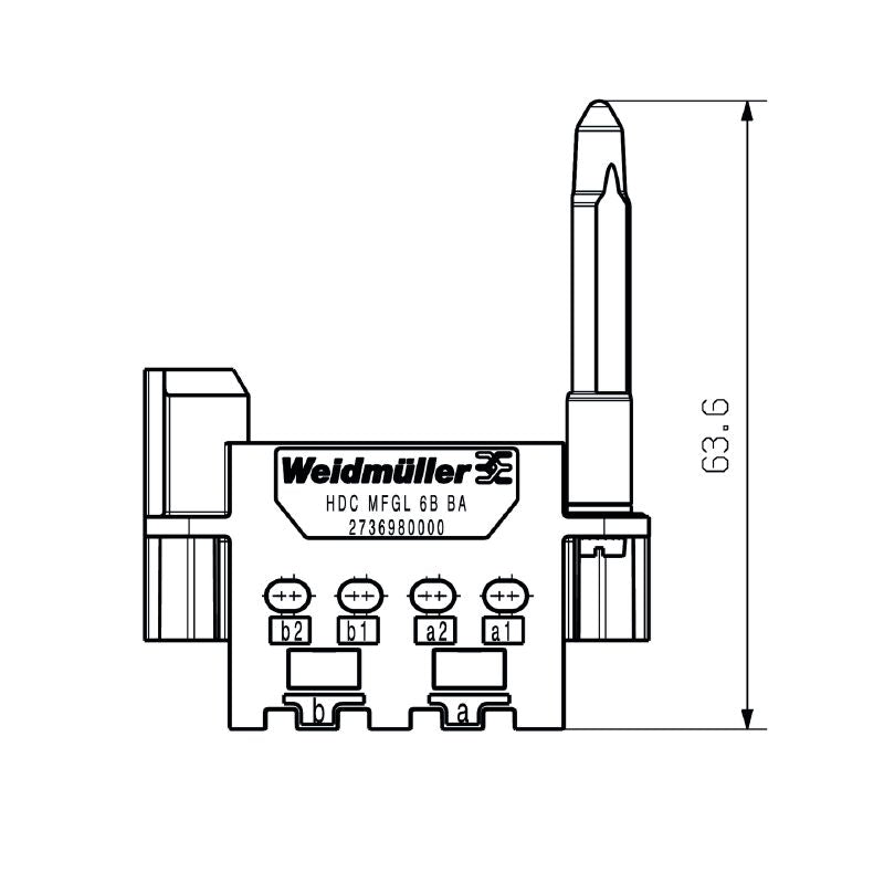 2736980000 - Durable Diecast Zinc Connector with 3 Installation Size Slots
