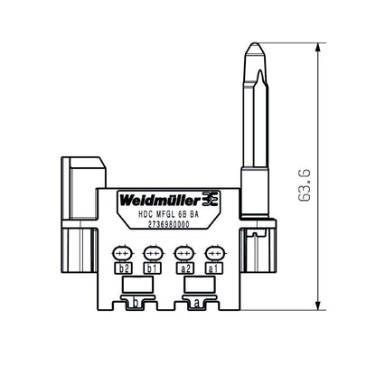 2736980000 - Durable Diecast Zinc Connector with 3 Installation Size Slots