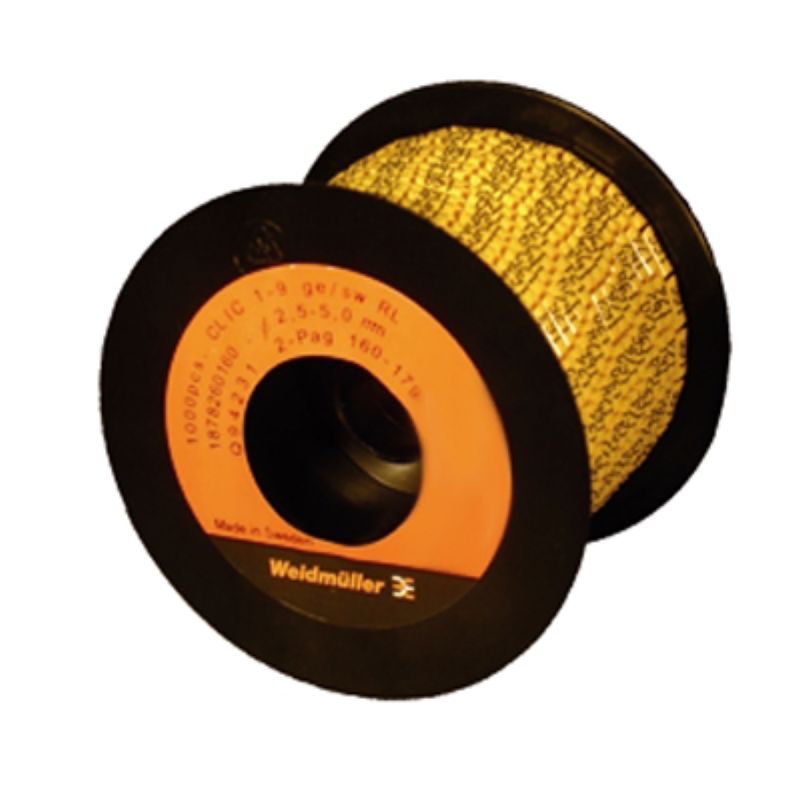 1878470080 - Yellow PVC Cable Markers for 2.5-5mm Conductors, 1000 pcs  (Pack of 1000)