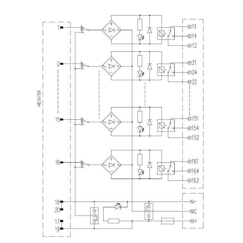 1312000000 - Compact 24VDC Relay Controller with LED Indicators (124mm x 72mm)