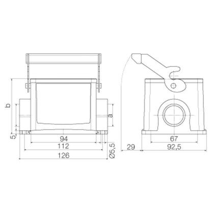 1788570000 - IP65 Aluminum Base Housing 79mm HDC 48A for M32 Connections