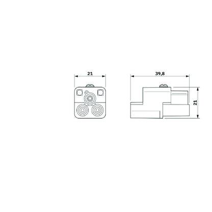 3100770000 - 40A 2-Pole HDC Female Insert, 830V, Axial Screw Connection