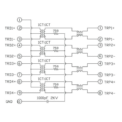 2564420000 - Durable 10-Pole 90° RJ45 Transformer Jack for PCB Connections  (Pack of 120)