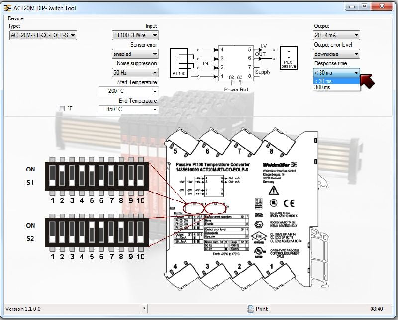 1435610000 - Configurable 4-20 mA Temperature Transducer for PT100 Inputs