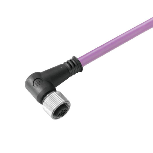 1062301000 - 10m M12 Shielded Bus Line Cable, 2 Poles, Angled Socket