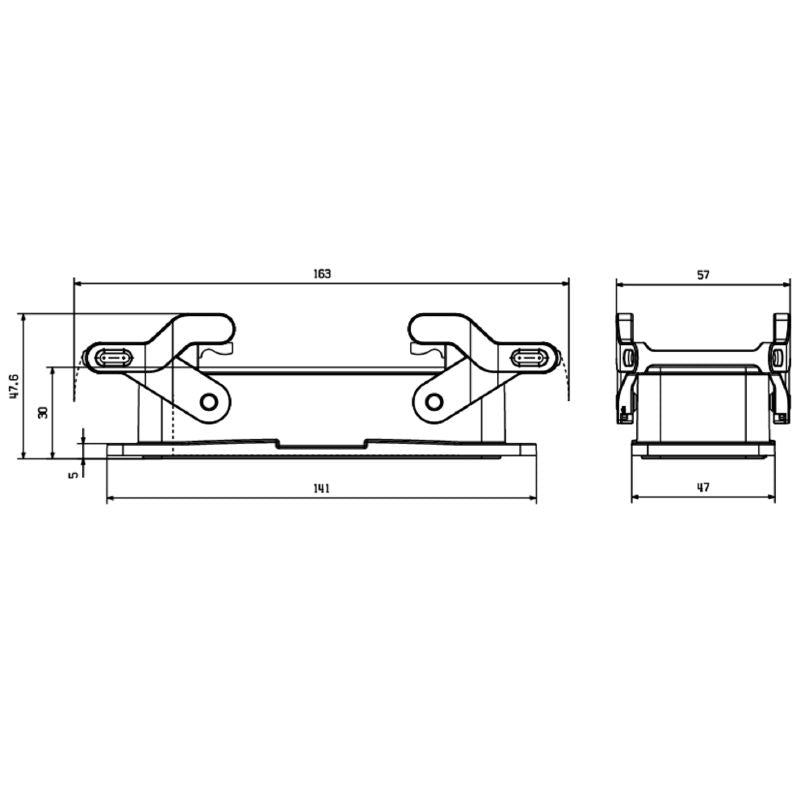 2527810000 - IP65 Rated HDC Enclosure with Side-Locking Clamp
