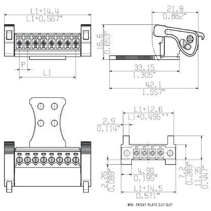 2444200000 - 3.81mm Male PCB Connector, 180° Angle, 50 Units  (Pack of 50)