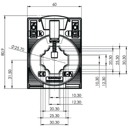 2420950000 - 200A Closed Current Transformer, 5A, 5VA, Class 1