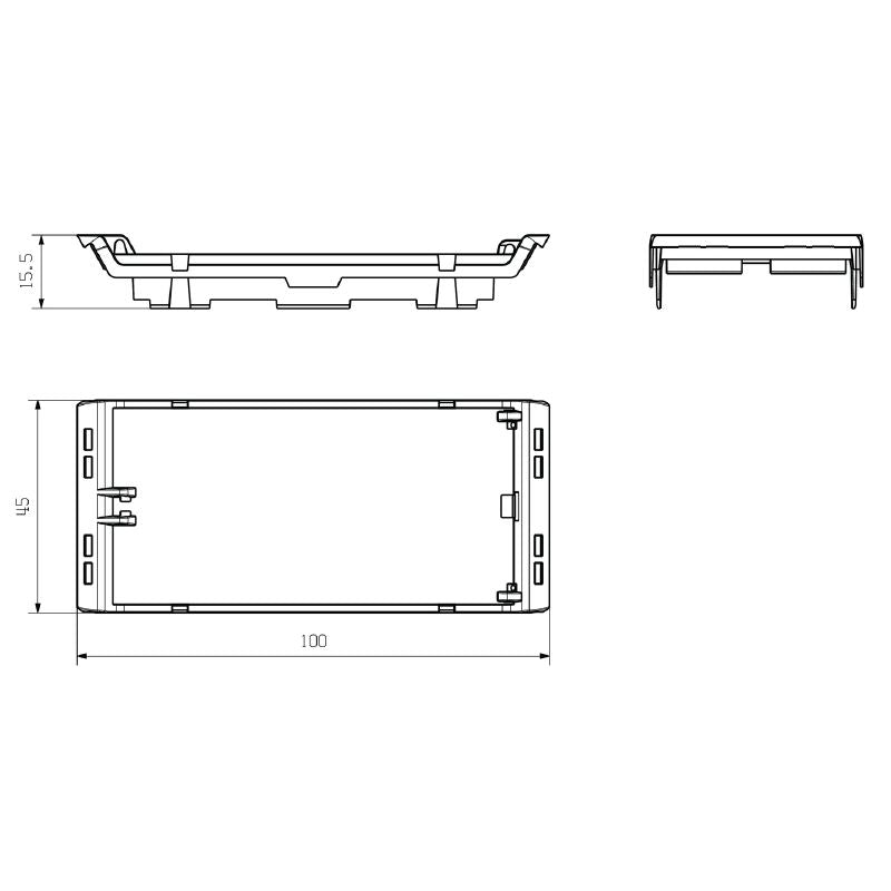 1164720000 - OMNIMATE Housing 45mm Graphite Grey with Flip Cover Prep  (Pack of 30)