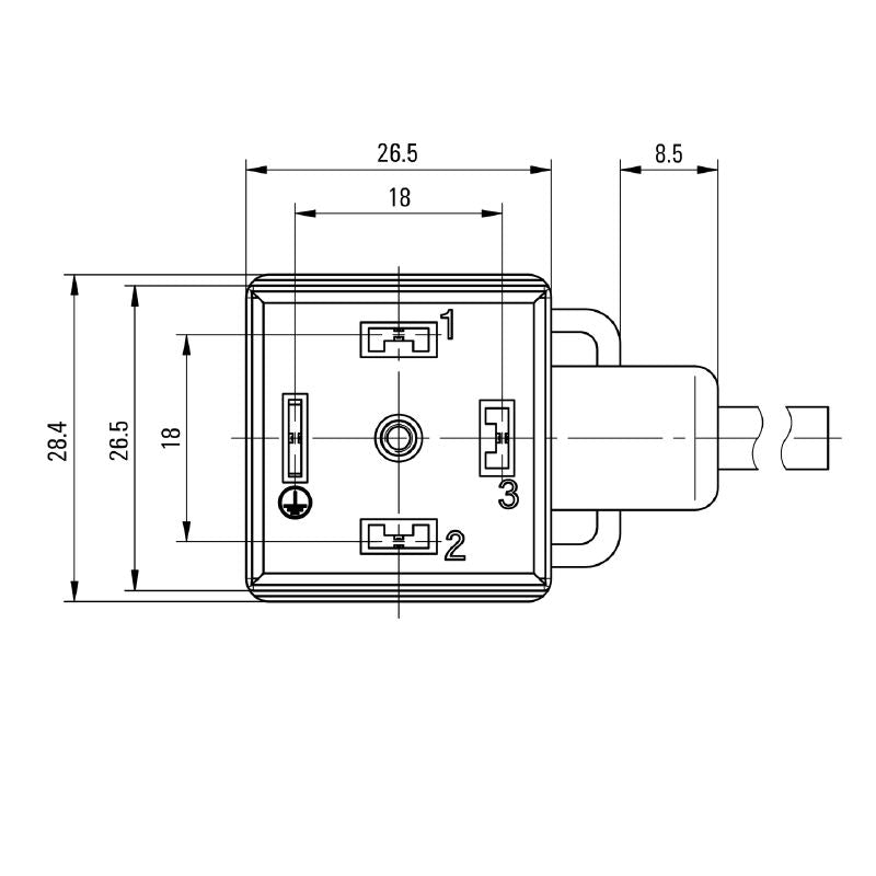 1316550150 - 1.5m PUR Valve Cable with Straight Plug, 18mm Diameter