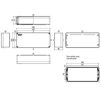 1305910000 - 160mm x 360mm Glass Fiber Enclosure, RoHS Compliant