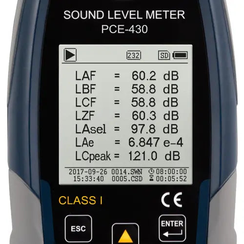 PCE-430-EKIT - Professional Outdoor Noise Meter with Data Logger and USB Access