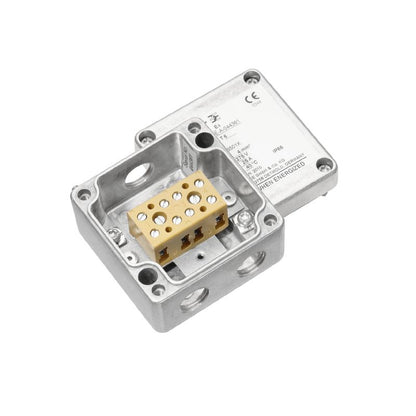 8000004202 - IP66 Rated M16 Terminal Box, Untreated Aluminium, 45mm Depth