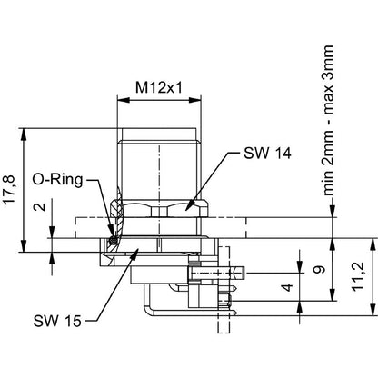 2424350000 - Durable M12 Connector with 4 Poles, IP67 Protection  (Pack of 10)