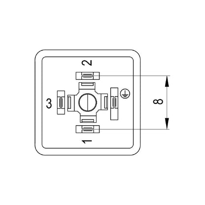 1873230000 - 4-Pole 8mm Valve Plug-in Connector, 250V DIN Design