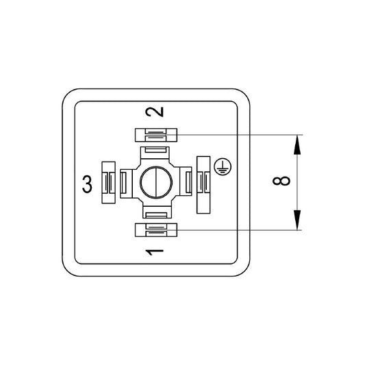 1873230000 - 4-Pole 8mm Valve Plug-in Connector, 250V DIN Design